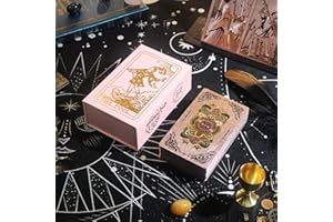 GIBZ Diseño Original Cartas de Tarot, 78 Piezas de Oro Rosa Foil Tarot Deck Set, con Libro Guía y Caja para Principiantes