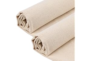 LUTER 2PCS 26.4x19.3 Inch Needlework Fabric, Cotton Needlework Fabric Monk Cloth for Punch Needle Rug-Punch Needles & Pinch Needle