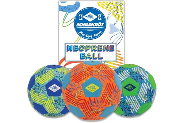 Schildkröt Neopren strandsoccerball, storlek 5, Ø 21 cm, normal storlek, färgsorterad, halkfri textilyta, saltvattentät, perfekt för stativ och trädgård, 970343