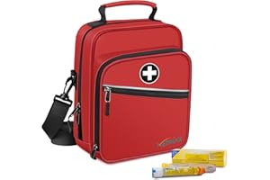 MEDMAX Sac messager à insuline, Étui de Voyage Refroidisseur d'insuline pour Diabétiques, Sac à Médicaments avec Bandoulière pour Stylos à Insuline, l'asthme, Auvi-Q et Fournitures Diabétiques, Rouge