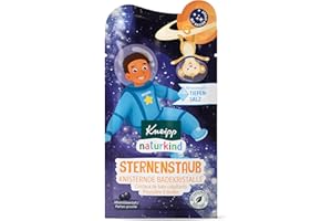 Kneipp Naturkind Cristaux de bain crépitants poussière d'étoiles - Bain pour enfant avec sel profond unique de la Saline Luisenhall - Eau bleue et parfum de cassis - 60 g