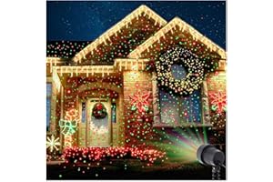 SOBETA Proiettore Natalizio Stella, Luci da Giardino, Rosso Verde Blu Esterno Tre Colori Luce di Proiezione Lucciola in Movimento con Telecomando per Matrimoni Festa di Natale