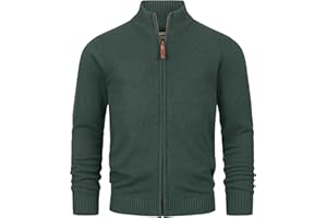 Indicode Herren INLut Strickjacke mit Stehkragen und Reißverschluss | Cardigan Feinstrickjacke für Männer