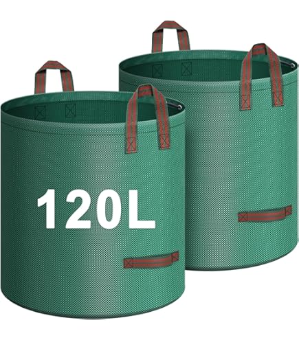 ASOFTY 3 PCS Sacs De Jardin, 125L Réutilisables Carrés Sacs à Déchets De Jardin Avec Poignées, Pliables Sacs à Feuilles, Sacs Pour Déchets De Jardin Pour Herbe, Feuilles, Bois, Déchets Verts