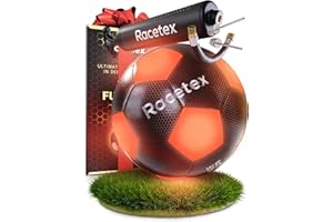 ‎RACETEX Racetex leuchtender Fussball - Wasserfester LED Fussball mit umfangreichem Zubehör – Fussball Leuchtend mit verbauten LEDs - Der Leuchtfussball für ultimativen Spielspaß