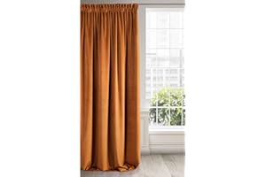 Eurofirany RIA Tenda Oscurante Con Fettuccia Arricciatenda - Extra Lunga, Elegante, Tinta Unita, per Soggiorno, Camera da Letto, Densità 290 g/m², 140x270 cm, Ruggine
