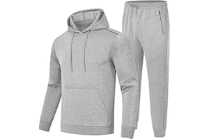 donhobo Męski dres do biegania, 2-częściowy, z kapturem i spodniami sportowymi, styl streetwear, modny dres treningowy dla mężczyzn, na siłownię, ciepły strój sportowy