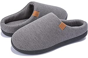 NeedBo Kapcie męskie i damskie, waflowe z podszewką z dzianiny bawełnianej, antypoślizgowe i lekkie kapcie do użytku wewnątrz