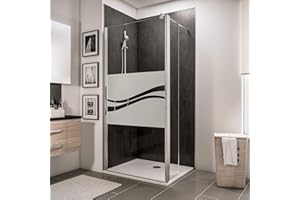 Schulte paroi de douche fixe à l’italienne 90 x 190 cm, avec déflecteur 30 cm pivotant 180°, barre 122 cm incluse, profilé aspect chromé, verre de sécurité 5 mm antical, réglage 90.0-91.8 cm