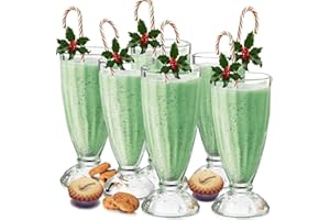 BORGONOVO Juego de 6 vasos de soda para batidos de 340 ml, estilo American Diner