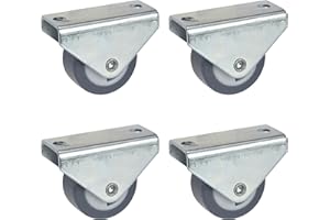 Dörner + Helmer Lot de 4 roulettes fixes pour meubles 30 mm avec plaque en TPE sans trace, capacité de charge 105 kg
