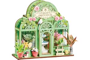 Rolife Miniatyrhus Green Fountain Garden, 115 stycken, gör-det-själv-minihus, DIY-kit för vuxna för tonåringar, inget lim behövs, Tiny House Kit dockhus