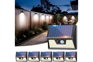 vighep Solar Lights Outdoor Motion Sensor- Led Security Lights IP65 Waterproof, 3 Lighting Modes, Super Bright Pir Flood Lights for Wall Garden Fence Yard Driveway Path - 6 Pack
