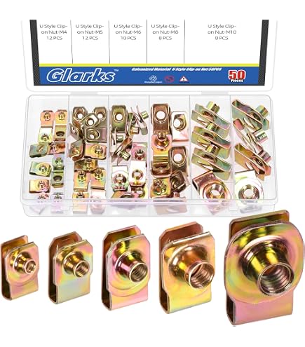 20 Clip Dado A U In Ottone Per Fissaggio Rapido, Per Viti M5/ST4.8, Zincate, Marca Uxcell - Foto 2