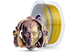 ‎ZIRO ZIRO Mehrfarbiges 3D Filament, Seidiges Coextrusions PLA Filament 1.75mm, Passend für Die Meisten FDM 3D Drucker, 1kg Spule, Steam Punk