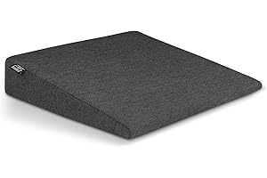 Brandsseller - Cojín en forma de cuña para silla, asiento de coche, silla de oficina (38 x 38 x 8/2 cm), algodón, Negro , 38 cm x 38 x 8/2 cm