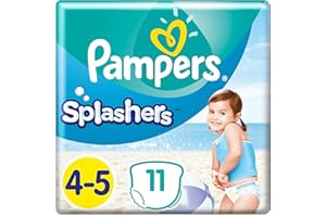 ‎PAMPERS Pampers Splashers - jednorazowe pieluchy pływackie, rozmiar 4-5 (9-15 kg) – 11 sztuk