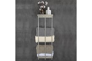 Womamny Towel Rail Wall Mounted, Towel Holders for Bathroom, Telescopic Towel Rack 65-93 cm with Bathroom Shelf and 3 Towel Hooks, Stainless Steel Towel Storage for Bathroom Terrace