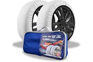 KNK Boutique Automotive Snow Socks for Tires - Eco Series for Efficient Grip Alternative for Tire Snow Chain - Snow Traction Device, Winter Emergency Accessory (X-Large)