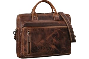 STILORD Ledertasche für Herren & Damen schwarz - Aktentasche mit 14 Zoll Laptopfach - Business-Tasche für Office, Uni & Büro - Umhängetasche Syd
