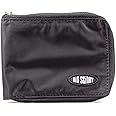Big Skinny Men's Zippered Bi-Fold Slim Wallet, Holds Up to 25 Cards, Black