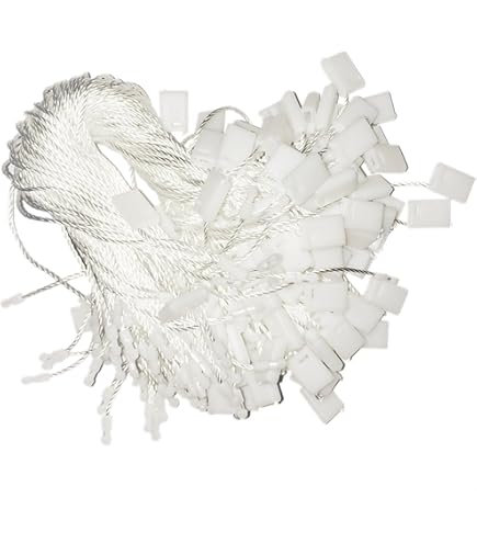 Trimming Shop 7 Inch (18cm) Largo, 100pcs Nylon Blanco Cuerda Colgar Etiquetas Cierres Con Cierre Bloqueo Para Etiquetas, Ropa, Joya, Equipaje Y Para Seguridad Productos - Blanco