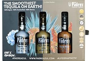 ‎PADRE AZUL Padre azul Tequila Trio Tasting & Geschenkset • mexikanischer Super Premium Tequila Silver/Reposado/Anejo 40% vol. 3x50 ml (1 x 150 ml)