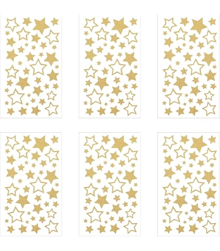YXHZVON 6 Blätter Stern Sticker, Weihnachten Glitz Produktbild-Vorschau 7