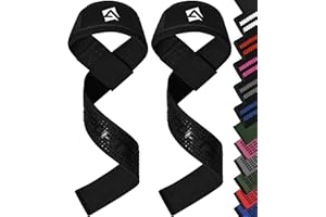 AQF Neopreno Acolchado Straps Powerlifting, Straps Gym Levantamiento De Pesas con Soporte Muñequera, Agarraderas Gym, Muñeqeras para Entrenamiento, Culturismo Potencia