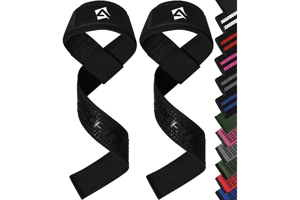 AQF Sangles de Musculation 23" – Sangles de Levage Antidérapantes avec Rembourrage Néoprène 5mm, Sangles de Tirage Poignet pour Deadlift, Haltérophilie, Fitness, Gym