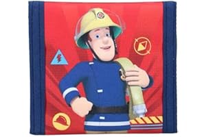 mybagstory - Portefeuille - Porte Monnaie - Sam le Pompier - Rouge - Bleu - pour Enfant - Ecole - Maternelle - Garderie - Vacances - 10 cm