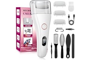 GRIPNEXX Hornhautentferner Elektrisch,Pediküre Set Fußpflege Elektrisch mit 3 Rollen,3 Gear USB Elektrischer Hornhautentferner mit Arbeitslicht für Hornhaut Entfernen fuß,Rissige Fersen,Tote Haut,Wasserdicht