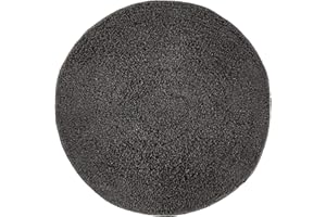 TIENDA EURASIA® Alfombra de Baño Redonda - 100% Algodon - Ø 57 cm - Tacto Suave (Gris Oscuro)