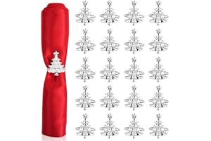 RETON 20 Stück Weihnachts-Serviettenringe Set, Weihnachtsbaum-Serviettenring für Weihnachten, Serviettenhalter für Hochzeitsservietten, Tischdekoration, Weihnachtsveranstaltungen, Hochzeit