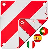 valonic Premium Warntafel - 3in1 für Italien,Spanien und Portugal - Robustes PVC, 50x50cm, reflektierend, für Wohnmobil, Wohn