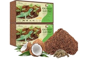 Riare Kokosfaser-Substrat für Reptilien | Premium Terrarien-Bodengrund aus komprimierter Kokosfaser für Schildkröten, Frösche, Schlangen, Einsiedlerkrebse & grabende Tiere (6 Stück)