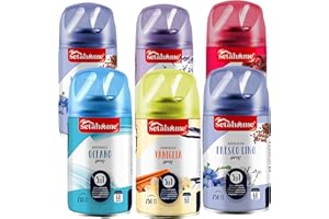 setahome 6 x Nachfüller 250 ml für automatische Duftsprays, geeignet für z.B. Air Wick Freshmatic und Glade (Mix)