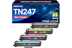 ‎SODFACE SODFACE TN-243CMYK TN247 Kompatibel für Brother TN 247 TN243 Toner für Brother MFC L3750CDW DCP-L3550CDW MFC-L3770CDW HL-L3210CW HL-L3230CDW MFC-L3730CW (Schwarz, Cyan, Gelb, Magenta, 4er-Pack)