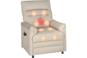 HOMCOM Poltrona Relax Elettrica Massaggiante e Riscaldante con Poggiapiedi, Silenziosa, Poltrona Reclinabile 150° in Velluto Pet Friendly con Funzione Memory, 2 Telecomandi per Soggiorno, Beige