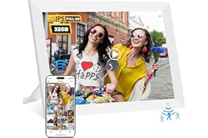 REUMAR 32GB WiFi Digital Photo Frame,10.1 Inch Digital Picture Frame,HD IPS LCD Touchscreen,Motion Sensor,Auto-Rotate,Quick and Easy Share Photos or Videos via The Frameo App. Best Choice for Gifting