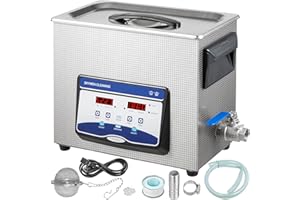 VEVOR Limpiador Ultrasónico de Doble frecuencia, Limpiador de Joyas, Máquina Ultrasónica, 6.5L, Limpiador Sónico Digital
