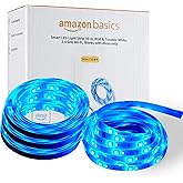 Amazon Basics Smart LED Light Strip 10m, RGB & Tunable White, 2.4 GHz Wi-Fi, Works with Alexa Only, Multicolor