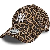 New Era Women's MLB 9FORTY Leopard Hat New York Yankees, Brown, One Size