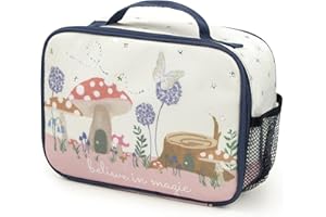WELTRXE Thermotasche, Isolierte Tasche für Bentoboxs Ihrer Kinder niedlich Pilzwald Muster mit 1,5L Volumen Schützt Kosmetika, Lebensmittel, Eis vor Temperaturänderungen und Schmutz