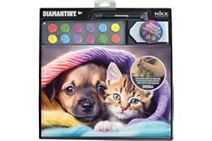 DIAMANTINY Level Up - Nice Group Creative Art, Diamond Painting Kit crea il mosaico, PETS, Best Friends