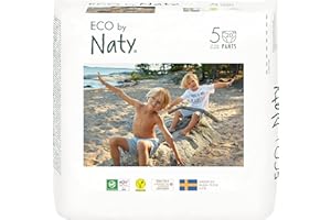 NATY BY NATURE BABYCARE Eco by Naty Pull ups/Nappy Pants, Size 5, 20 Nappies, 12-18 kg, Plant-Based Premium Ecological Nappy with No Nasty Chemicals