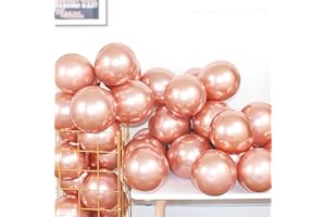 JARTTY 100 Pezzi Palloncini Oro Rosa Metallizzato 12 Pollici Palloncini Cromato Compleanno Elio San Valentino Baby Battesimo Matrimonio Anniversario Bambini Baby Shower Feste Decorazioni