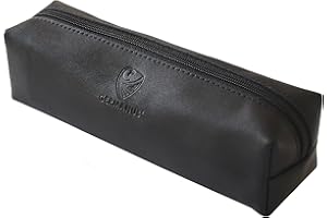 GERMANUS Federmäppchen Schlamper, Leder - Made in EU (Schwarz)