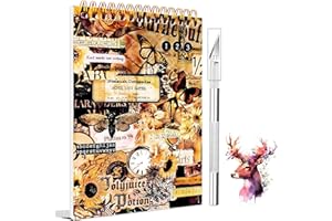 VESZOEN 1000+ Piezas/50 Hojas Pegatinas Scrapbooking Pegatinas Aesthetic Scrapbook Stickers Stickers Bullet Journal Scrapbooking Materiales para Álbumes de Recortes, Álbum de fotos, Cuaderno Diario(Marrón)