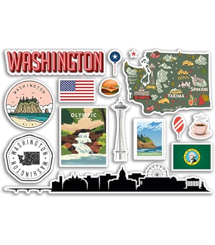 Feuille D'autocollants A5 Washington DC En Vinyle U2013 America, USA Capital White House Holiday Travel #78498